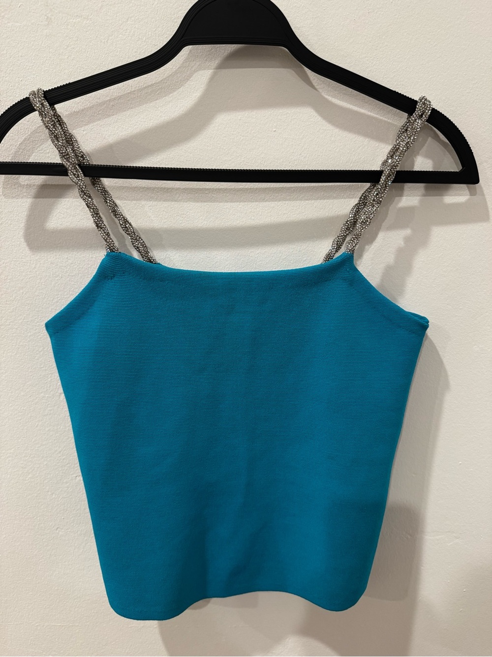 House of Harlow 1960 Teal Tank with Silver Beaded Straps
